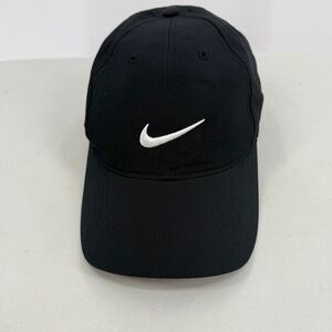 Nike Golf Mens Hat Black Adjustable Performance Swoosh Cap 518015 Lightweight